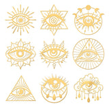 Nickel Decoration Stickers, Metal Resin Filler, Epoxy Resin & UV Resin Craft Filling Material, Eye Pattern, 40x40mm, 9 style, 1pc/style, 9pcs/set