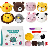 DIY Doll Crochet Kit, Including Plastic Locking Stitch Makers & Button, Fiber Yard, Cotton, Iron & Plastic Crochet Hooks, Colorful, 65mm