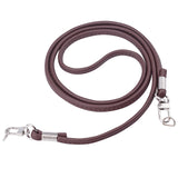 Imitation Leather Bag Handles, with Iron D Rings and Alloy Screw Clasps, Coffee, 118x0.8~1.05x0.96cm