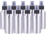 Refillable Aluminum Bottles, Salon Hairdresser Sprayer, Water Spray Bottle, Platinum, Black, 14.4x4.5cm, Capacity: 120ml