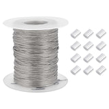 304 Stainless Steel Wire Rope, Jewelry DIY Making Material, Stainless Steel Color, 0.6mm, about 100m/roll