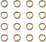 Brass Jump Rings, Open Jump Rings, Golden, 6x1mm, about 4mm inner diameter, about 490pcs/bag, Packing Size: 74x105mm