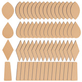 64Pcs 4 Styles Imitation Leather Label Tags, for DIY Jeans, Bags, Shoes, Hat Accessories, Teardrop & Rhombus & Trapezoid & Leaf, Beige, 44~60x20~34x2mm, 16pcs/style