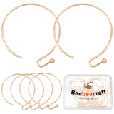 40Pcs Brass Earring Hooks, Golden, 24~26x21~24mm, 21 Gauge, Pin: 0.7mm
