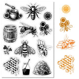 Custom PVC Plastic Clear Stamps, for DIY Scrapbooking, Photo Album Decorative, Cards Making, Stamp Sheets, Film Frame, Bees, 160x110x3mm