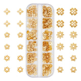 180Pcs Alloy Bead Caps, Long-Lasting Plated, Real 18K Gold Plated, 7x2mm, Hole: 1mm