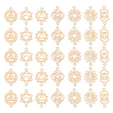 70Pcs 7 Styles Alloy Connector Charms, Chakra Flower Links, Light Gold, 19.5~21.5x9.5~15x1~1.5mm, Hole: 1.2~1.5mm, 10pcs