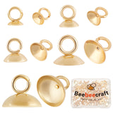 100Pcs 5 Style 304 Stainless Steel Bead Cap Pendant Bails, for Globe Glass Bubble Cover Pendant Making, Real 18K Gold Plated, 4~10x4~7.5mm, Hole: 1.8~3mm, 3.7~9.6mm inner diameter, 20pcs/style