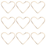 100Pcs Brass Linking Rings, Real 18K Gold Plated, Heart, Real 18K Gold Plated, 13x14.5x1mm