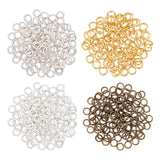 480Pcs 4 Colors Alloy Round Rings, Soldered Jump Rings, Closed Jump Rings, Mixed Color, 18 Gauge, 7x1mm, Hole: 4.5mm, Inner Diameter: 4mm, 120pcs/color