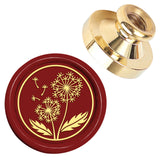 Golden Tone Wax Seal Brass Stamp Head, for Wax Seal Stamp, Dandelion, 25x14.5mm