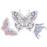 Butterfly Glass Hotfix Rhinestone, Iron on Appliques, Costume Accessories, for Clothes, Bags, Pants, Crystal & Jet & Sapphire & Siam, 297x210mm