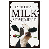 Rectangle Metal Iron Sign Poster, for Home Wall Decoration, Cow Pattern, 300x200x0.5mm