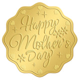 Self Adhesive Gold Foil Embossed Stickers, Medal Decoration Sticker, Mother's Day Themed Pattern, 5x5cm
