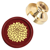 Golden Tone Wax Seal Brass Stamp Head, for Wax Seal Stamp, Flower, 25x14.5mm