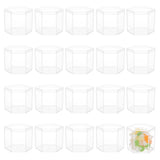 Hexagon Plastic Storage Boxes with Hat Cover, for Food, Small Items Storage, Clear, 5.85x6.8x5.5cm