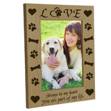 Pet Theme Rectangle Wooden Photo Frames, with PVC Clear Film Windows, for Pictures Wall Decor Accessories, Heart Pattern, 218x168mm, Inner Diameter: 150x100mm