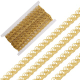 Wavy Metallic Polyester Ribbon, Garment Accessory, Gold, 7/8 inch(22mm), about 5 yards/roll