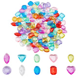 150Pcs 10 Colors Transparent Acrylic Beads, for Toy Gem, No Hole, Flat Round &  Heart & Oval & Square & Rectangle & Teardrop & Horse Eye & Triangle, Mixed Color, 23~32x17~24.5x5.5~7mm, 15pcs/color