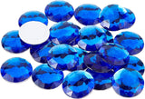 Self-Adhesive Acrylic Rhinestone Stickers, for DIY Decoration and Crafts, Faceted, Half Round, Blue, 30x6mm, 50pcs/box
