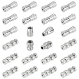 60 Sets 2 Style Brass Screw Clasps, Perfect Ending for Your Jewelry, Platinum, 11~12x4~4.5mm, Hole: 0.8mm, 30 sets/style