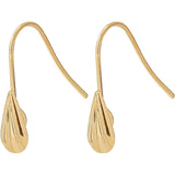 Brass Earring Hooks, Dangle Earring Findings, Ear Wire, Real 18K Gold Plated, 19x10x2mm, Hole: 2mm