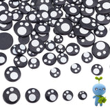 80pcs 4 style Craft Plastic Doll Eyes, Stuffed Toy Eyes, Flat Round, Black, 8~16mm, 20pcs/style