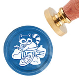 Brass Wax Seal Stamp with Handle, for DIY Scrapbooking, Raccoon Pattern, 3.5x1.18 inch(8.9x3cm)