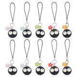 Coal Ball Opaque Resin Mobile Straps, Acrylic Star Charm and Nylon Cord Mobile Accessories Decoration, Mixed Color, 9cm, 5 colors, 2pcs/color, 10pcs/set