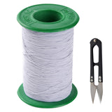 DIY Jewelry Kit, Including 1 Roll White Cotton Stretch Threads, Scissors, White, 0.5mm, about 240m/roll