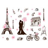 PVC Wall Stickers, Wall Decoration, Eiffel Tower, 900x290mm