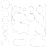 Acrylic Patchwork Templates, Quilting Stencils, for Sewing Craft, Needlework, Rectangle with Flat Round & Oval, Clear, 300x250x2mm