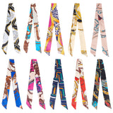 10Pcs 10 Colors Printed Ribbon Scarf, Fashionable Handle Wrap for Women's Bags, Mixed Color, 820x40x0.5mm, 1pc/color