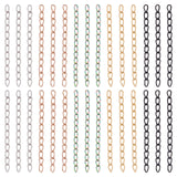 100Pcs 5 Colors 304 Stainless Steel Curb Chains Extender, End Chains, Mixed Color, 25mm, Link: 3x1.6x0.4mm, 20Pcs/color