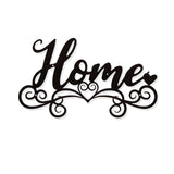 Iron Wall Art Decorations, for Front Porch, Living Room, Kitchen, Matte Style, Word Home, Word, 292x256x1mm