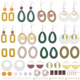 DIY Dangle Earring Making Kits, Including Acrylic Pendants & Ball Beads, Wood Beads, Brass Earring Hooks & Jump Rings & Pins, Mixed Color, 108pcs/bag