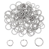 304 Stainless Steel Jump Rings, Open Jump Rings, Twisted, Stainless Steel Color, 18 Gauge, 6~10x1mm, 120pcs/set