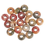 Natural Picasso Jasper European Large Hole Beads, Rondelle, 13~14x7~8mm, Hole: 5mm, 20pcs/box