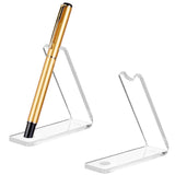 1-Slot Transparent Acrylic Slant Back Pen Display Stands, Rectangle, Clear, 8x2x8cm, Inner Diameter: 0.95cm