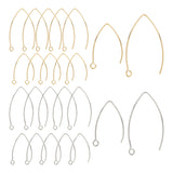 304 Stainless Steel Earring Hooks, with Horizontal Loop, Mixed Color, 80pcs/box