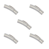 304 Stainless Steel Bayonet Clasps, DIY Jewelry Making, Column, Stainless Steel Color, 28~28.7x7x8mm, Hole: 5mm, 5sets/box
