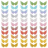 110Pcs 11 Colors Non-Woven Fabric Ornament Accessories, Iridescent Embossed Angel Wing, Mixed Color, 22x35x0.7mm, 10pcs/color