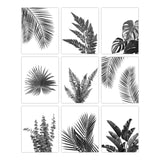 Chemical Fiber Oil Canvas Hanging Painting, Home Wall Decoration, Rectangle, Leaf Pattern, 250x200mm, 9 style, 1pc/style, 9pcs/set