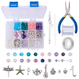 DIY Jewelry Making Kits, Beads & Findings & Tools, Mixed Color, 14x10.8x3cm