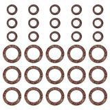 100Pcs 2 Style Dyed Wood Jewelry Findings Coconut Linking Rings, Round Ring Shape, Camel, 38x2mm