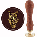 Brass Wax Seal Stamp with Handle, for DIY Scrapbooking, Owl Pattern, 3.5x1.18 inch(8.9x3cm)