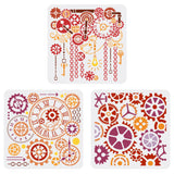 3Pcs 3 Styles PET Hollow Out Drawing Painting Stencils, for DIY Scrapbook, Photo Album, Clock, 300x300mm, 1pc/style