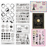 4 Sheets 4 Styles PVC Plastic Clear Stamps, for DIY Scrapbooking, Photo Album Decorative, Cards Making, Stamp Sheets, Mixed Shapes, 16x11x0.3cm, 1 sheet/style