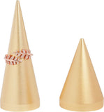 Aluminum Alloy Finger Ring Display Holder, Cone Shaped Display Stand, Gold, 29.5x78mm, 29.5x45mm, 2pcs/set