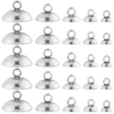 100Pcs 5 Size 304 Stainless Steel Bead Cap Pendant Bails, for Globe Glass Bubble Cover Pendants, Stainless Steel Color, 4~10mm, Hole: 1.5~1.8mm, 20Pcs/size